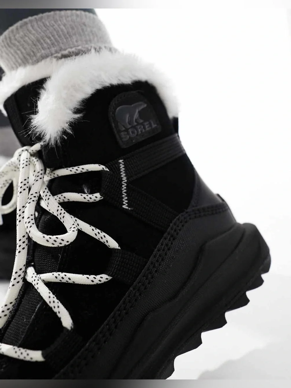 Sorel ONA RMX Glacy Plus WP waterproof fleece lined suede snow boots in black an